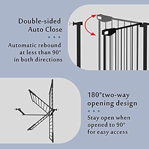 DEARBB Triple Lock Baby Gate for Stairs Doorways and House 31" to 86" Extra Wide Pressure Mounted Easy Walk Through Auto Close Safety Pet Gate Black 49.21-67.32" DEARBB Triple Lock Baby Gate for Stairs Doorways and House 31 to 86 Extra Wide Pressure Mounted Easy Walk Through Auto Close Safety Pet Gate Black 4921 6732