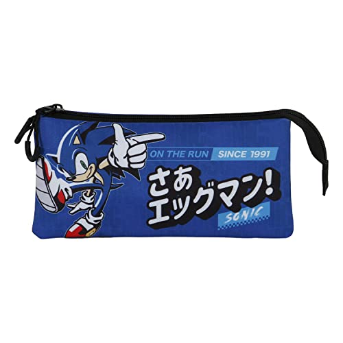 Sonic The Hedgehog - SEGA Sega-Sonic On the Run-FAN Triple Pencil Case 2.0, Blue, 23 x 11 cm - Image 2