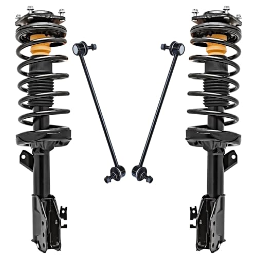 Image of Detroit Axle - Front Struts with Coil Spring + Sway Bars End Link Replacement for 2001 2002 2003 2004 2005 2006 Mazda MPV - 4pc Set
