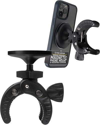 Mob Armor MobNetic Claw .MS MagSafe Compatible Claw Phone Mount – Adjustable Grip for Tubes 0.25‑2", Iron‑Strong Magnetic Hold, 360° Spin & 50° Tilt for Trucks, Work Rigs, Cars & Closed Cabs