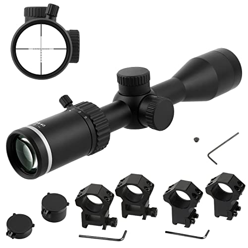 FOCUHUNTER 3-9x40 Riflescope View Finder Sight with Throw Lever and Mount Rings