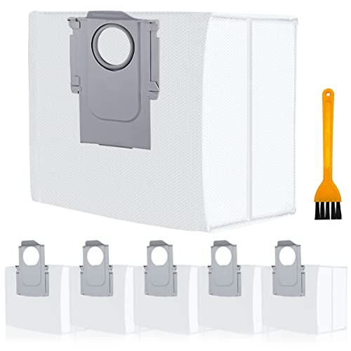 QAQGEAR Dust Bag for Xiaomi Roborock S8+ / S8 Pro Ultra / S7 MaxV Ultra /S7 pro Ultra/ Q7+/ Q7 Max+/Q7 Max+ Plus/ Q7 Max / Q5+ Robot Vacuum Cleaner, 3L Large Capacity Vacuum Bag Auto-Empty Dock (6Pcs)