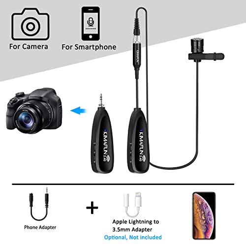 Kimafun Wireless Microphone System, 2.4G Wireless Headset And Lavalier Lapel Microphones For Iphone, Android Phone, Laptop And Speaker, Designed For Teaching, Recording, Vlog, Broadcast, G102-3 #TOP2