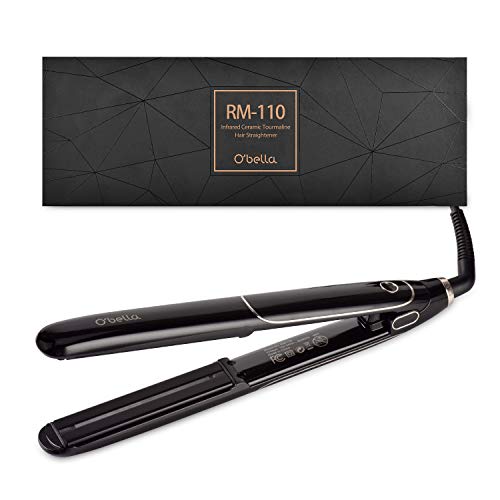 O'Bella Hair Straighteners Dual Voltage,with Digital LCD Display, 30's heat up to 230℉, Heat resistant gloves