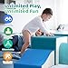 Sumbababy Foam Climbing Blocks for Toddlers: with a Tunnel - 4 PCS Foam Blocks - Kids Indoor Climbers Play Structures Play Gym Soft Climber with Slide and Stair Soft Playground Green