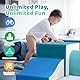 SweHouse Schaumstoff Bausteine Kinder Klettern: 4 PU-Leder Indoor Softbausteine Spielbausteine - Weiche Bausteine Baby Montessori Kletterspielzeug mit Ellipsenbogen(Modern)