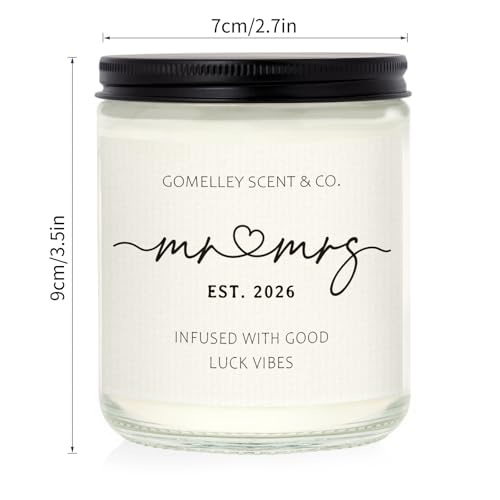 GOMELLEY Mr and Mrs Gifts, Wedding Gifts, Engagement Bridal Shower Gift for Bride and Groom, Handmade Lavender Wedding Candle(7oz) - Image 6