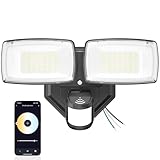 Onforu 32W 2 Head Smart LED Security Lights, 3200LM Motion Sensor Outdoor Lights Hardwired, 2700K-6500K, APP Control, WiFi Alexa Motion Detector Light for Outside, IP65 Waterproof Flood Lights(Black)