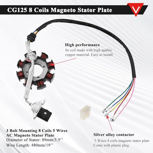 Image of PRO BAT Complete Lifan 200cc Dirt Bike Electrical Wiring Harness Kit | with 8 Coil CDI Stator Tail Light for 150cc 200cc 250cc 300cc 4 Wheelers ATV Go Kart Quad Zongshen Lifan YX