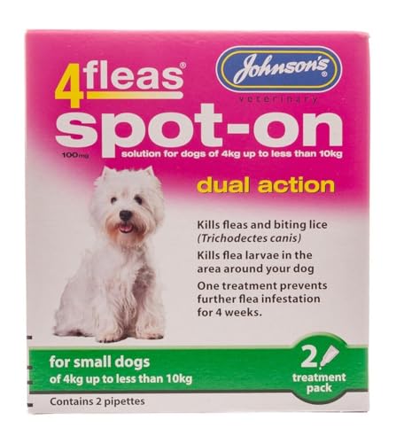 JOHNSONS 4FLEAS DUAL ACTION SPOT ON -SMALL DOG - LESS THAN 10KG FLEA TREATMENT (X1 PACKS)