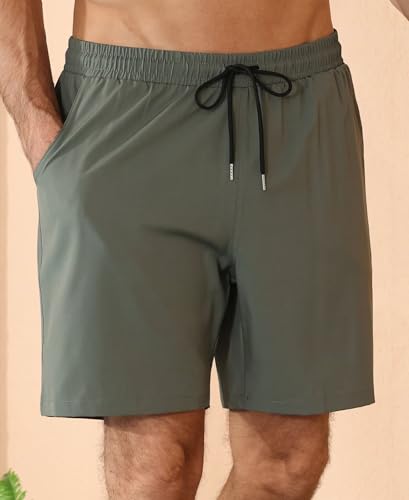 OYGSieg 2 in 1 Mens Swim Trunks 7 Inch Board Shorts Quick Dry Swim Shorts Suit with Pockets3