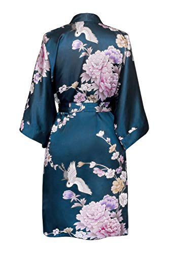 KIM+ONO Women's Satin Kimono Robe Short - Floral3