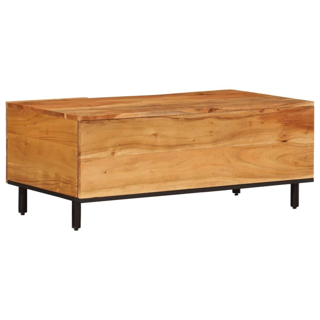 Homgoday Table basse 100 x 54 x 40 cm en bois d'acacia massif, table d'appoint pour salon, salle de réception d'invités, chambre à coucher et mobilier de bureau