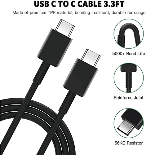 Image of Nirsha C To C Cable Compatible For Samsung Galaxy Note 20 / Note 20 Ultra /Note 10 / Note 10 Lite /Z Fold 3 5G / Z Fold 2 5G /S20 /S20 Plus /S20 Ultra /S21 /S21 plus / S21 Ultra / S22 /S22 Plus /S22 Ultra