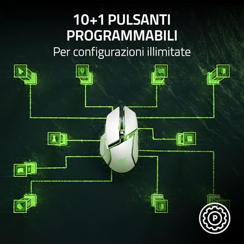 Razer Basilisk V3 - Mouse da gioco personalizzabile con cavo - design ergonomico - sensore da 26K DPI - Chroma RGB - 11 pulsanti programmabili - rotellina HyperScroll inclinabile - PC/Mac | Bianco - Immagine 1