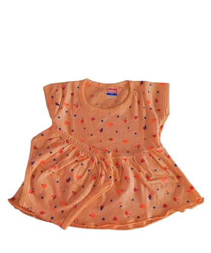 Image of Baby Girl Cotton A-Line Frock with Pant Combo (Pack of 3)