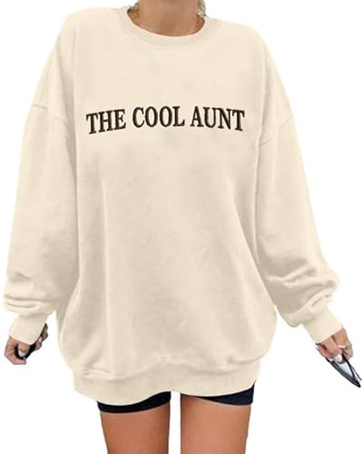 ECYJIO Aunt Sweatshirts For Women Auntie Sweatshirt The Cool Aunt