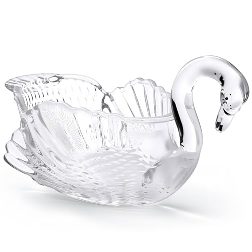 Patelai 9.84 x 5inch Crystal Swan Bowl Decorative Centerpiece Bowl