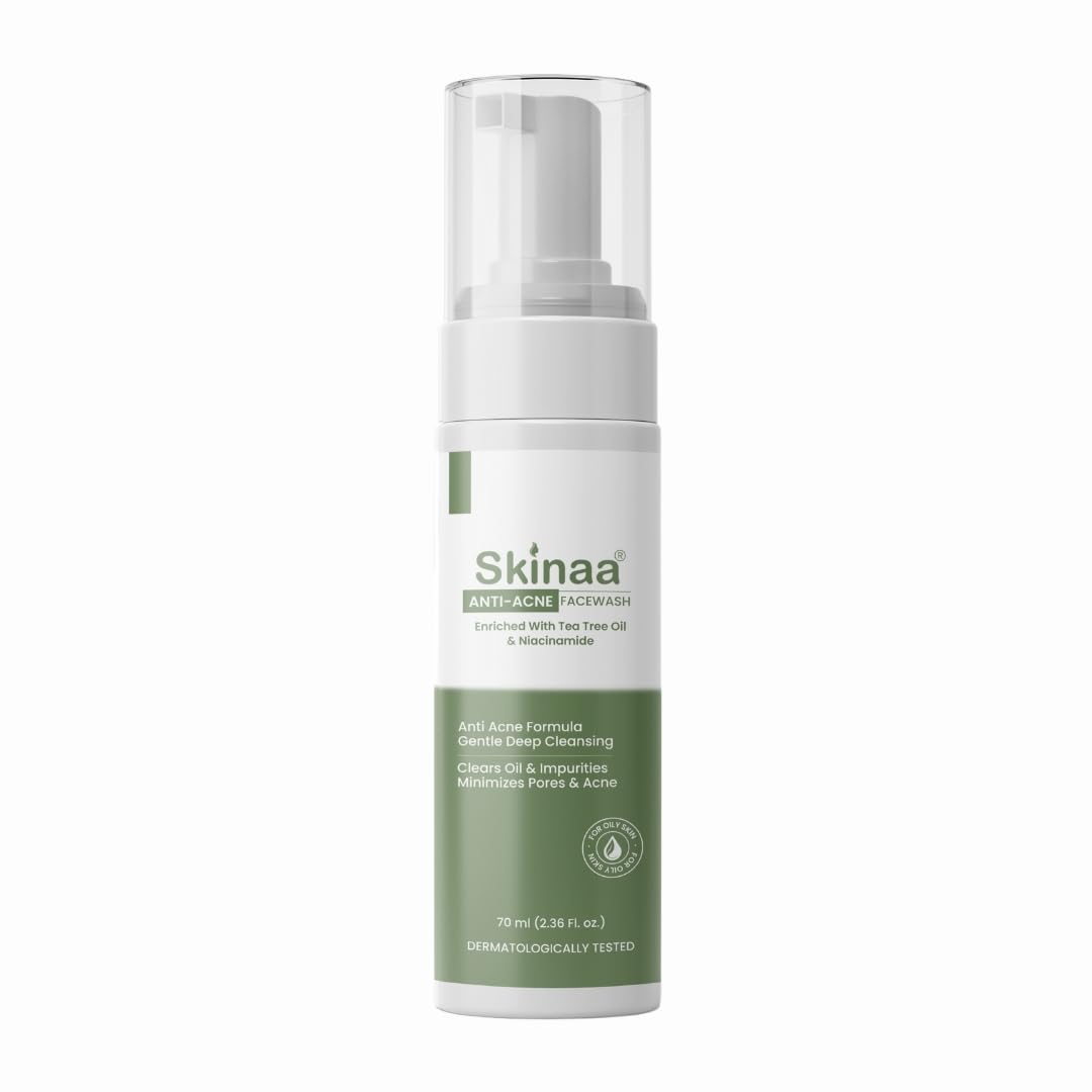 Anti-Acne Face Wash with Tea Tree Oil and Niacinamide for Oily and Acne-Prone Skin (70ml) | Gentle Deep Cleansing for All Skin Type