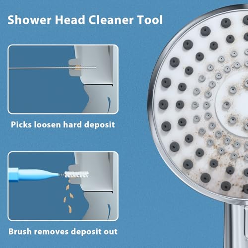 Image of Multiple-Size Shower Head Cleaning Brush Cleaner Tool Picks for Small Hole Nozzle, 30PCS (Grren Blue)