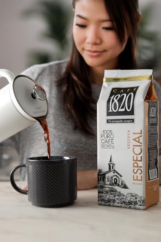 Image of Cafe 1820 Special Reserve, Premium Costa Rican Ground Coffee, 100% Arabica, Medium /Dark Roast, High Altitude Blend with Aroma & Fruity Notes, 12 oz (2 Pack)