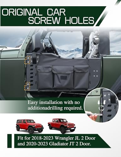 Image of Wrangler JL Tube Half Doors Off Road Tubular Summer Doors Fit for Jeep Wrangler JL Unlimited | Gladiator JT 2018~2024 2-Door (exclude JK Models)|Front Doors 2PCS |Door Storage Bag