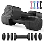 Adjustable Dumbbell Set of 2, 4 in 1 Free Weights Dumbbells Set for Women, Hand Weights for Women at Home, Each 2lb 3lb 4lb 5lb with TPU Soft Rubber Handle for Home Gym Exercise Training