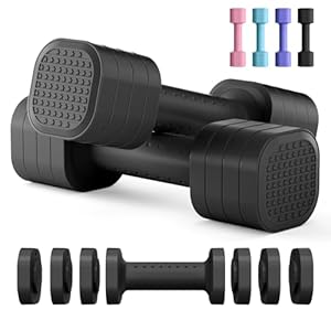 Adjustable Dumbbell Set of 2, 4 in 1 Free Weights Dumbbells Set for Women, Hand Weights for Women at Home, Each 2lb 3lb 4lb 5lb with TPU Soft Rubber Handle for Home Gym Exercise Training