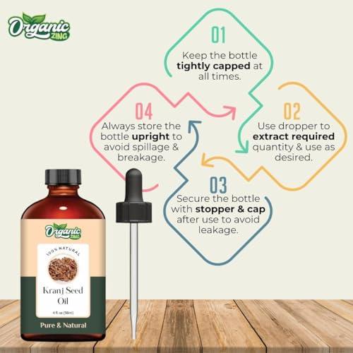 Image of Organic Zing Karanj Seed Oil 118 ml (3.99 fl oz) - Rich Botanical Oil for Haircare, Body Blends & DIY Formulations