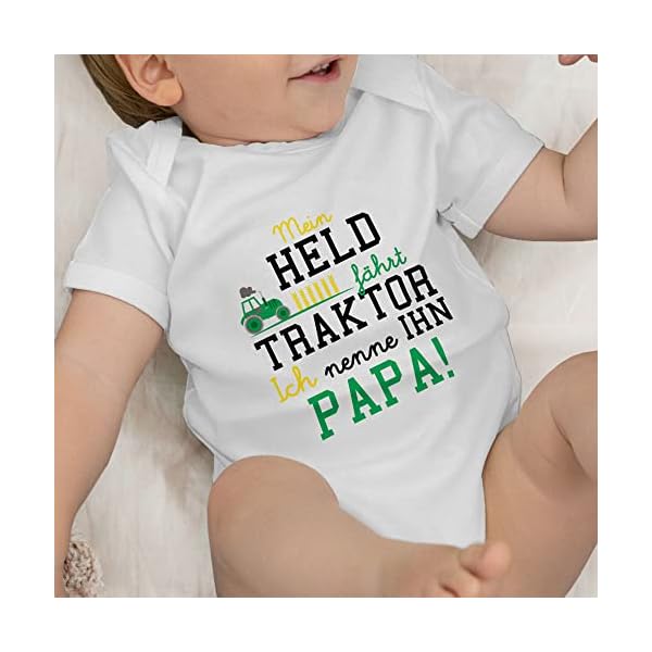 Shirtracer - Baby Body Junge Mädchen - Sprüche Baby - Mein Held fährt Traktor – Bild 9