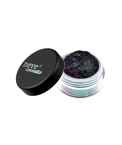 Neve Cosmetics Ombretto vegano in polvere libera 100% minerale Dragon Nero amplificato dal doppio duochrome verde e viola Vegan 2 gr