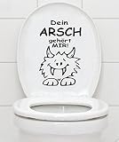 Mabi-IN-Design WC Aufkleber - Dein Arsch GEHÖRT Mir - Bad Klo Toilettendeckel Wandtattoo B377 (schwarz)