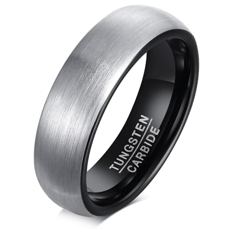 SWOPAN Tungsten Rings for Men Women Engagement Wedding Band Brushed Black Comfort Fit Size 11 Cover