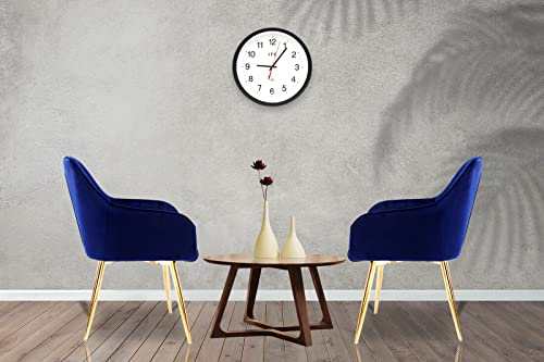 HYGRAD BUILT TO SURVIVE Upholstered Dining Chairs, Set of 2 Armchair Kitchen Chair Velvet Seat Gold Metal Legs Reception Chairs with Backrest Soft Cushion (Blue)