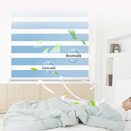 Image of Zebra Blind for Windows Dual Layer Zebra Roller Shades Light Filtering Sheer Window Treatments Privacy Light Control for Day and Night, Beige, Polyester, W100XH160CM