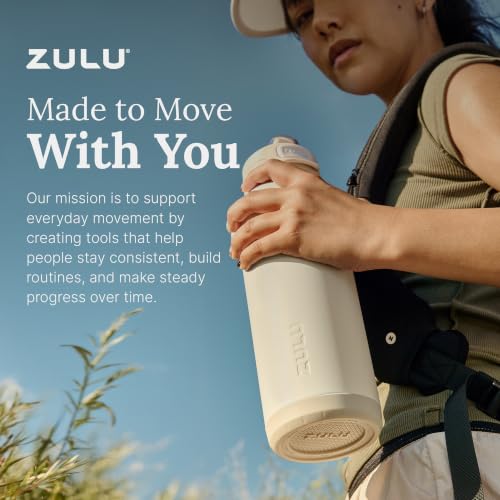 Image of ZULU Goals Vacuum Insulated Large Capacity Stainless Steel Water Bottle | Reusable Jug Thermoses with Carry Handle | Leak-Proof Lid | Perfect for Travel, Workout, Gym, Hiking, Camping | 64oz, 101oz