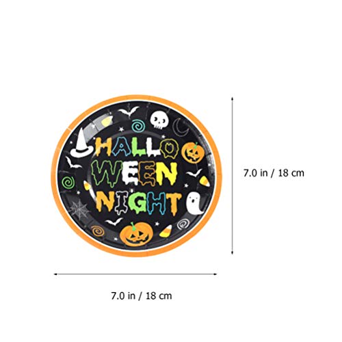 NUOBESTY Feestservies Voor Halloween | Inclusief Bord Kartonnen Beker Papieren Handdoek Zwarte Lepel Vork Banner Rietje… - Image 8