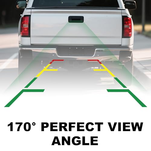 Image of PartsFlow Tailgate Handle Backup Camera Fits 2007-2014 Chevy Silverado GMC Sierra 1500 2500 3500 Tailgate Reversing Rear View Park Assist Camera RCA Plug Replaces 22755304