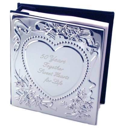 Center Gifts Personalized Chrome Plated Sweetheart Photo Album - Family Picture Album with Large Storage Capacity - Best photo albums for Weddings and Anniversary