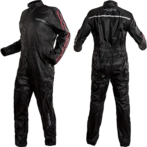 A-pro Traje Mono Unisex Chaqueta Scooter Impermeable Lluvia Moto Rojo XS