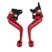 leve moto, Hlyjoon 2pcs Motorcycle 22mm 7/8 "CNC alluminio moto frizione leva del freno a tamburo maniglia leva parti di ricambio adatto per moto GY6 CG125(Rosso)