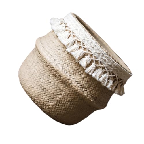 YIXANNX Platzsparender Rattankorb, wiederverwendbar und einfach zu installierende Aufbewahrungslösung für Zuhause oder Garten, Holzkorb zum Aufhängen von Rattan, Typ 1