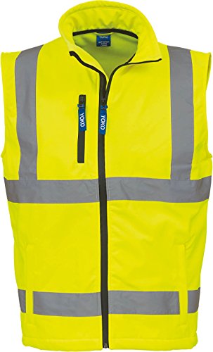 Yoko Men's Yk050/Hv006 Hi vis Softshell Gilet, Yellow, S UK