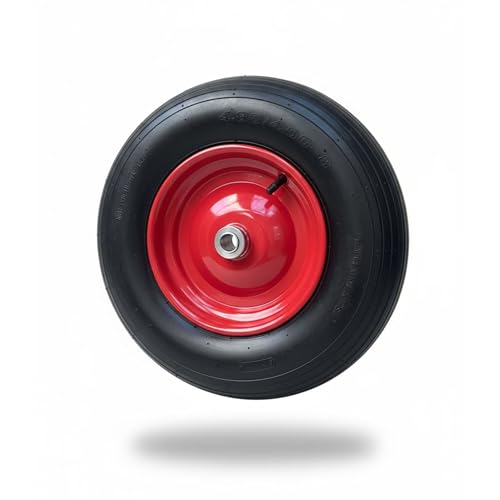 Luftrad 4.80/4.00-8 Ø 400 mm für Schubkarre Butyl-Schlauch Stahlfelge Kugellager 250 kg Tragkraft Luftreifen Komplettrad Ersatzrad
