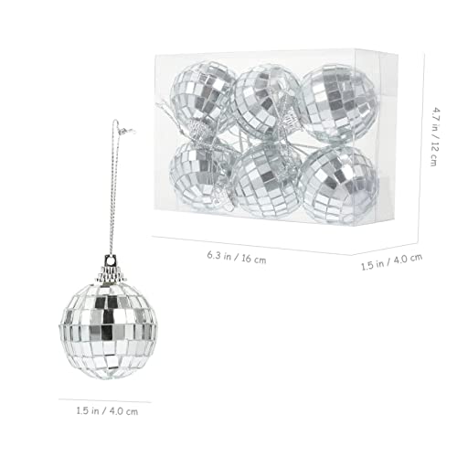 12 unidades de bolas espejadas decorativas para fiestas, bodas y Navidad, adornos colgantes reflectantes para decoración de hogar y escenario miniatura 4