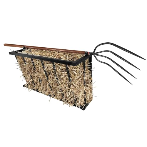 Hay Feeder, 27'' Long Horse Goat Hay Rack, 16 Gallon Large Capacity, Heavy Duty Iron Hay Feeder Wall Mount for Horses, Sheep, Goats, Indoor Outdoor Uses, Effortless Installation in Farm, Yield