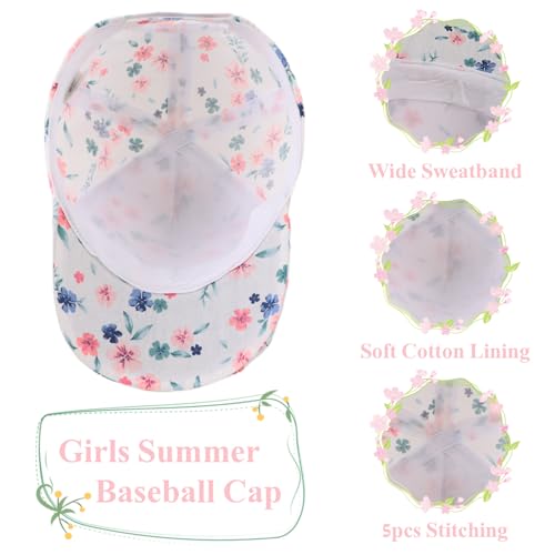 Girls Baseball Cap Toddler Cotton Sun Hat Kids Trucker Hats Infant Lightweight Ball Caps Spring Summer3
