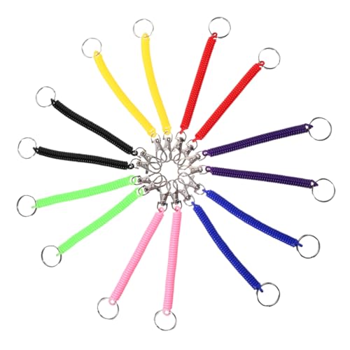 Mikikit Spring Phone Chain Lanyard Stretch Cord Keychain Anti-lost Rope for Keychains