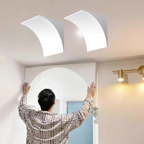Kit de puerta de arco de espuma para marco de puerta interior, juego de 2 esquinas curvadas prefabricadas para sala de estar/pasillo, fácil instalación