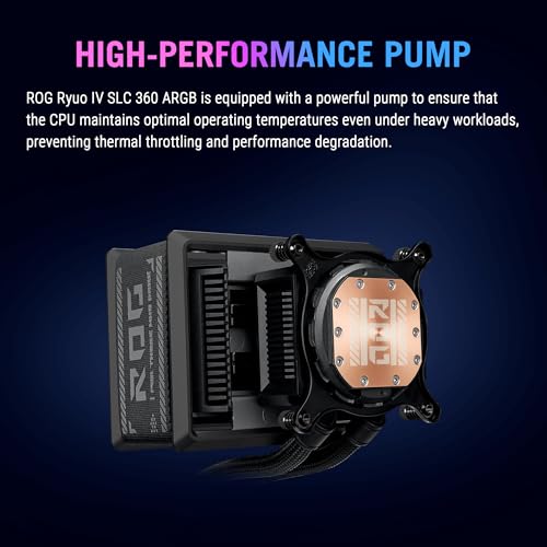 Image of ASUS ROG RYUO IV SLC 360 ARGB All-in-one CPU Liquid Cooler with Shortened tubing maximizes a Clean Aesthetic, Curved 6.67-inch AMOLED Display Supports 3D-Effect Video or Customized System Information